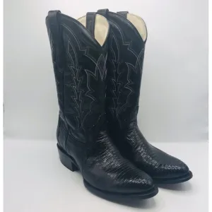 JB Dillon Reserve Original Lizard Black JBR1006 Western Boots Mens Size 9 EE