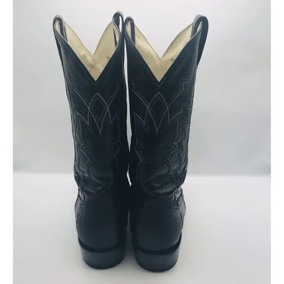 JB Dillon Reserve Original Lizard Black JBR1006 Western Boots Mens Size 9 EE