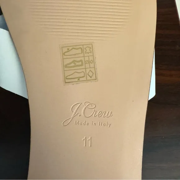 J.Crew Womens Size 11 White Leather Cyprus Sandal Slides
