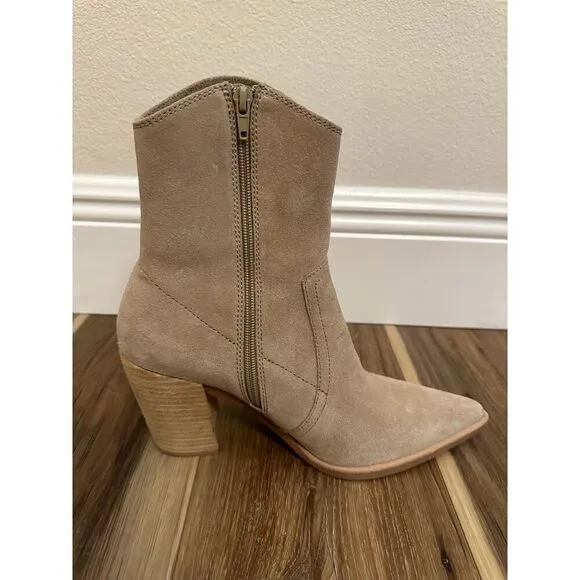 JEFFREY CAMPBELL Ankle Boots US 10 Jessine Ankle Boot in Beige Suede Natural