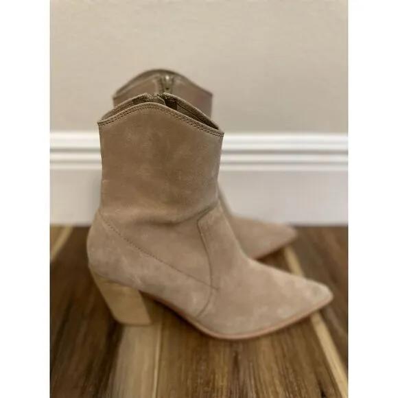 JEFFREY CAMPBELL Ankle Boots US 10 Jessine Ankle Boot in Beige Suede Natural