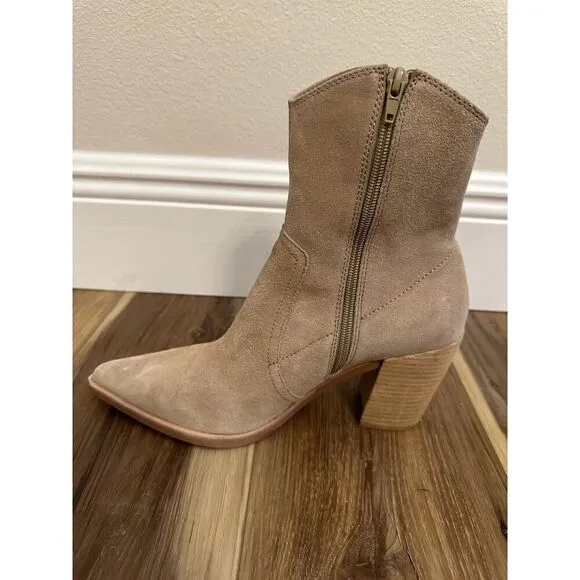 JEFFREY CAMPBELL Ankle Boots US 10 Jessine Ankle Boot in Beige Suede Natural
