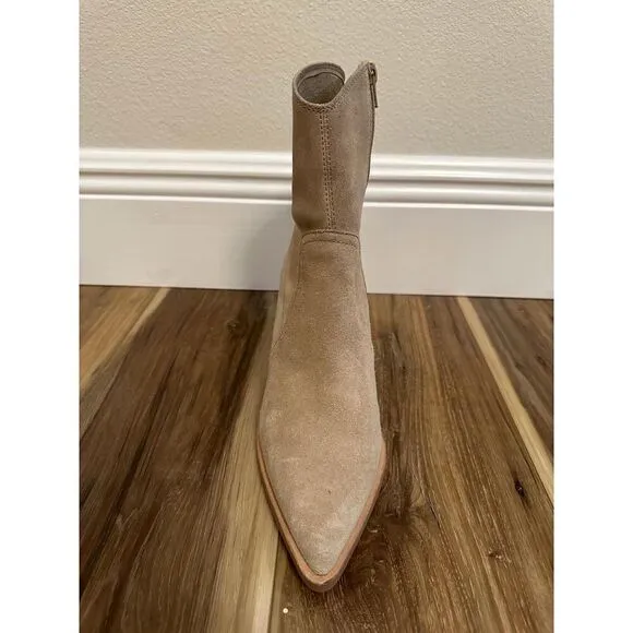 JEFFREY CAMPBELL Ankle Boots US 10 Jessine Ankle Boot in Beige Suede Natural