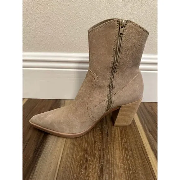 JEFFREY CAMPBELL Ankle Boots US 10 Jessine Ankle Boot in Beige Suede Natural