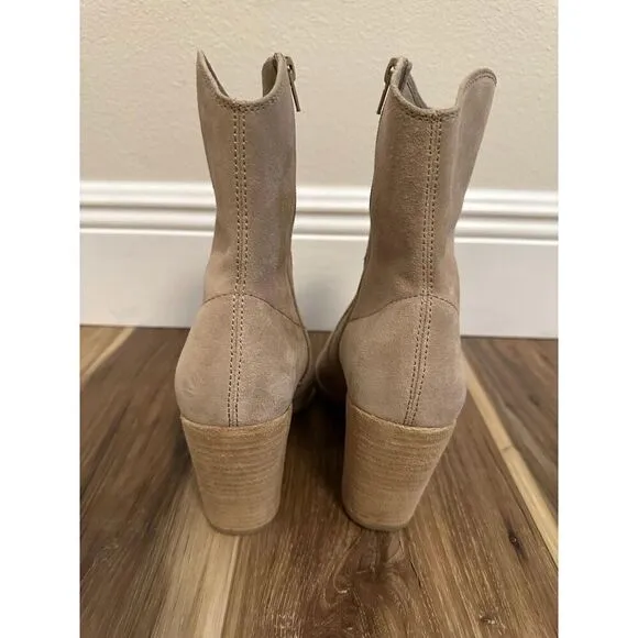 JEFFREY CAMPBELL Ankle Boots US 10 Jessine Ankle Boot in Beige Suede Natural