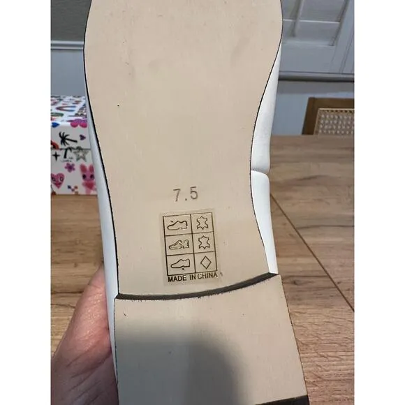 Jeffrey Campbell Arabesque Ballet Flats White Black Leather Size 7.5 NIB Preppy