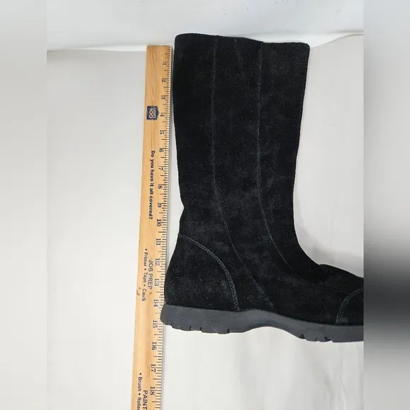 Jeffrey Campbell Endurance Mid Calf Boots Sz 11 Black Suede Winter  Slip Resist
