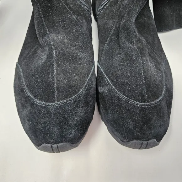Jeffrey Campbell Endurance Mid Calf Boots Sz 11 Black Suede Winter  Slip Resist
