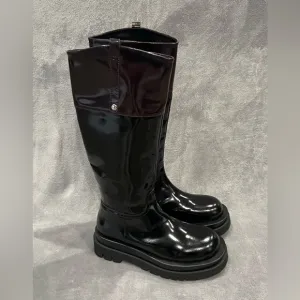 Jeffrey Campbell Friesian Black Patent Leather Riding Boots Women’s Size 8 New