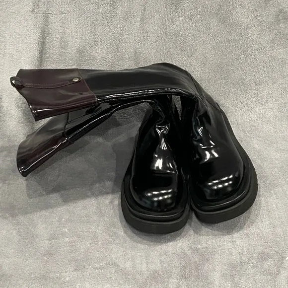 Jeffrey Campbell Friesian Black Patent Leather Riding Boots Women’s Size 8 New