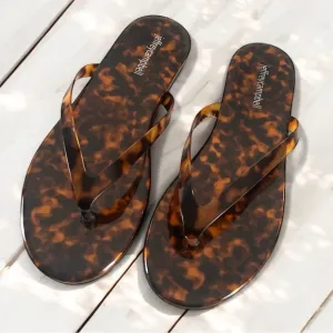 Jeffrey Campbell Kierra Tortoise Brown Tan Thong Sandals Size 7.5 Like New