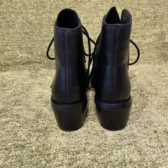 Jeffrey Campbell X Free People Combat Lace Up Black Leather Boots Size 6