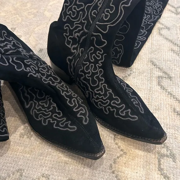 Jeffrey Campbell x Free People embroidered knee high boots