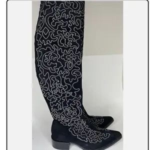 Jeffrey Campbell x Free People embroidered knee high boots