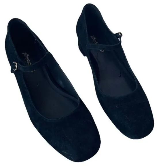 Jeffrey Campbell Suede Top Tier Mary Jane Pump  Heel Shoes Black Size 10 New