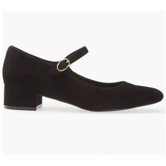 Jeffrey Campbell Suede Top Tier Mary Jane Pump  Heel Shoes Black Size 10 New