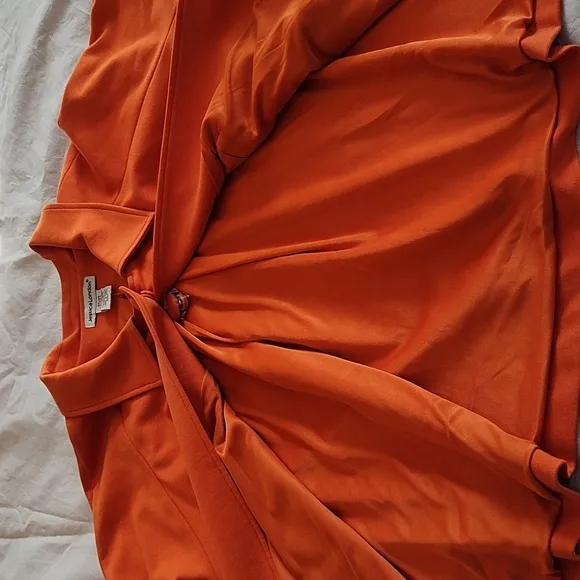 Jessica London Size 22/24 Orange 3/4 Length Sleeve Swing Coat Car Coat NWOT