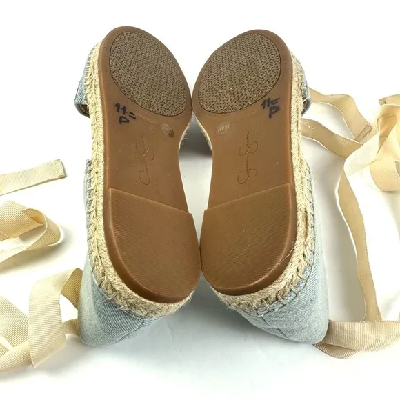Jessica Simpson Espadrille Shoes 8.5 Ankle Tie Flats Embroidered Floral Boho New