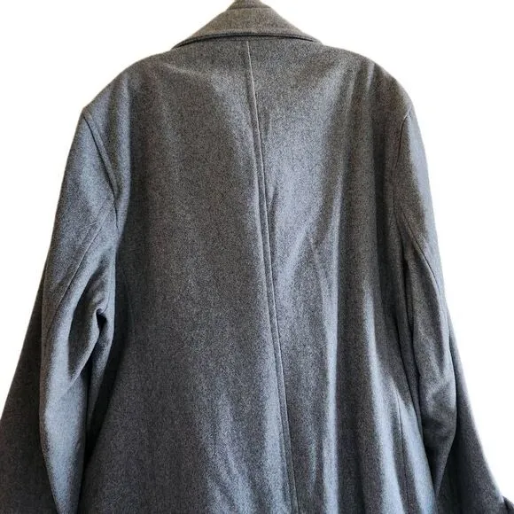 J.Ferrar men's 2XL plus size wool double breasted coat grey high neck vest