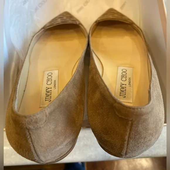 JIMMY CHOO Love Leopard-print pony hair ballet flats