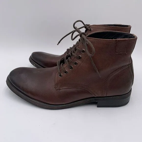 Joe's Jeans Leather Oxford Ankle Boots Men's Sz 9.5 Brown Lace Up‎