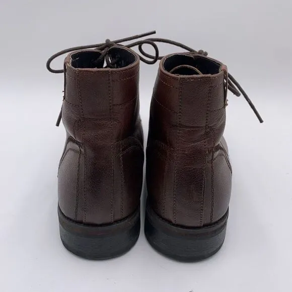 Joe's Jeans Leather Oxford Ankle Boots Men's Sz 9.5 Brown Lace Up‎