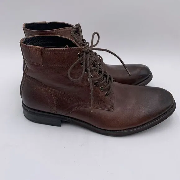 Joe's Jeans Leather Oxford Ankle Boots Men's Sz 9.5 Brown Lace Up‎