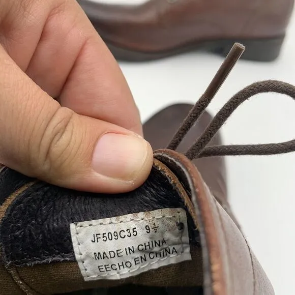 Joe's Jeans Leather Oxford Ankle Boots Men's Sz 9.5 Brown Lace Up‎