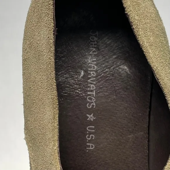 John Varvatos Oxford Shoes Mens 11.5 Taupe Suede Plain Toe Lace Up Dress Shoes