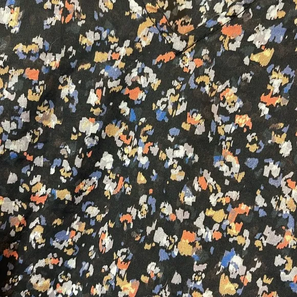 JOHNNY WAS CALME FLORAL TIERED V NECK DRESS LARGE A5