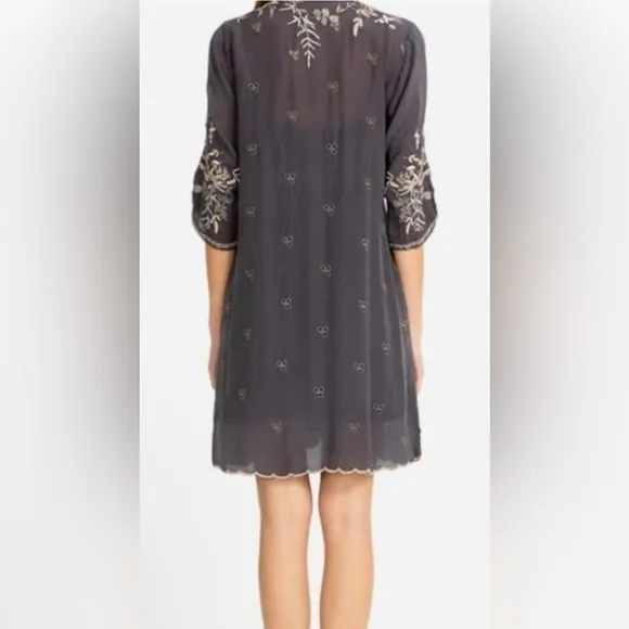 JOHNNY WAS Rare Azzy Size LG Floral Embroidered Long Tunic Dress- oversized fit