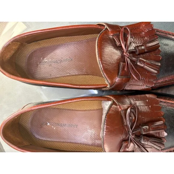 Johnston &amp; Murphy $130 Men's Kiltie Tassle Loafers Dress Shoes Size 13 Leather