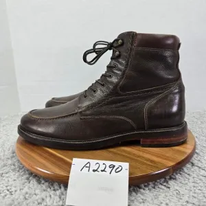 Johnston &amp; Murphy Barrett Brown Leather Moc Toe Lace Up Casual Boots Mens 10.5 M