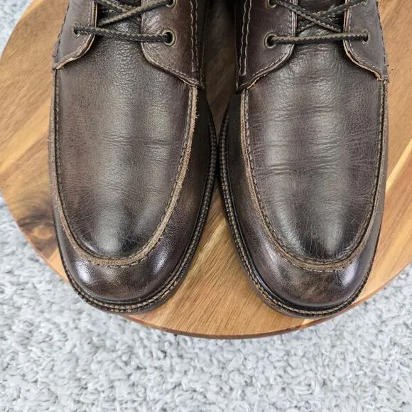 Johnston &amp; Murphy Barrett Brown Leather Moc Toe Lace Up Casual Boots Mens 10.5 M