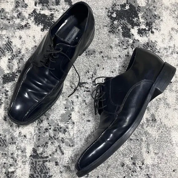 Johnston &amp; Murphy Black‎ Leather Derby Dress Shoes