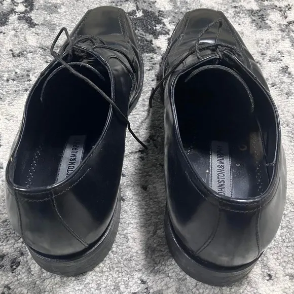 Johnston &amp; Murphy Black‎ Leather Derby Dress Shoes