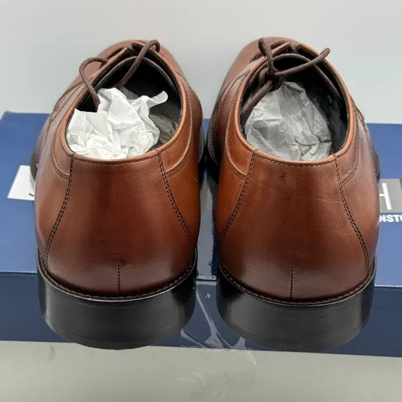 Johnston &amp; Murphy Brown Novic Cap-Toe Leather Oxford Dress Shoes 12 W