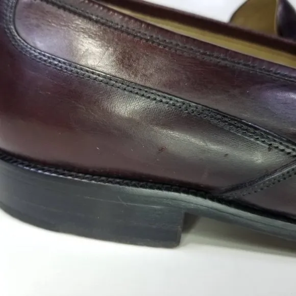 Johnston &amp; Murphy Cellini Italy Tassel Dress Shoes Brown Burgundy size 10.5 M