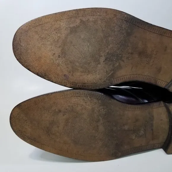 Johnston &amp; Murphy Cellini Italy Tassel Dress Shoes Brown Burgundy size 10.5 M