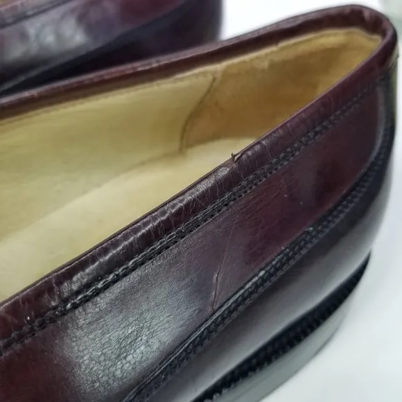 Johnston &amp; Murphy Cellini Italy Tassel Dress Shoes Brown Burgundy size 10.5 M