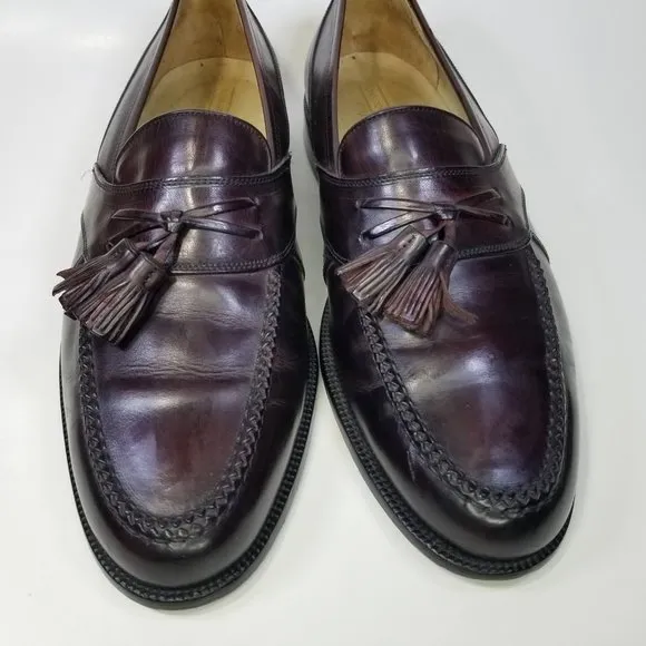 Johnston &amp; Murphy Cellini Italy Tassel Dress Shoes Brown Burgundy size 10.5 M