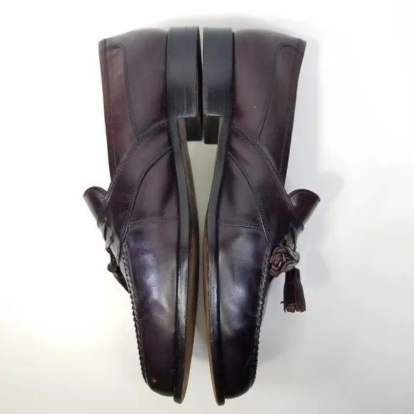 Johnston &amp; Murphy Cellini Italy Tassel Dress Shoes Brown Burgundy size 10.5 M