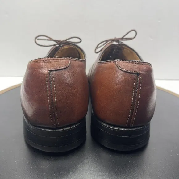 JOHNSTON &amp; MURPHY Flynch Cap Toe Calfskin Dress Shoes Brown Italy Men 11.5
