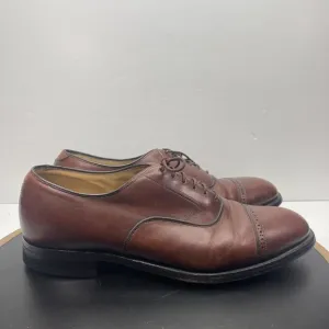 JOHNSTON &amp; MURPHY Flynch Cap Toe Calfskin Dress Shoes Brown Italy Men 11.5