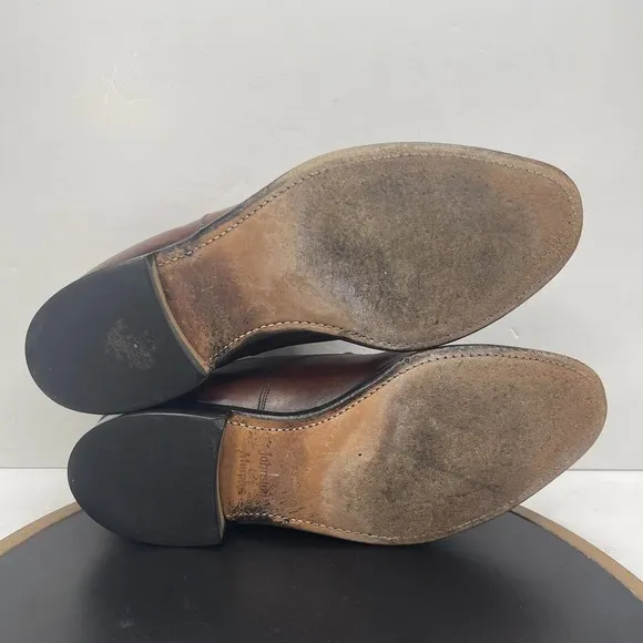JOHNSTON &amp; MURPHY Flynch Cap Toe Calfskin Dress Shoes Brown Italy Men 11.5