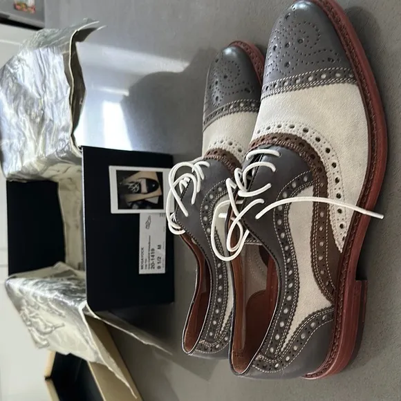 Johnston &amp; Murphy Gray and Brown Oxford Derbys