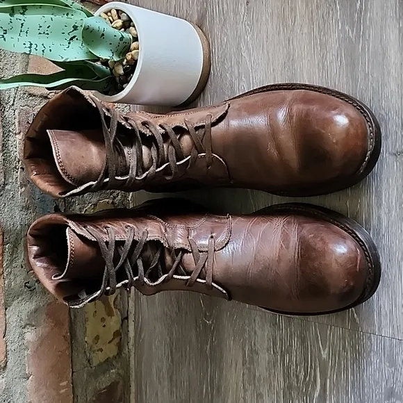 Johnston &amp; Murphy Mens 1850 Brown Leather Boots Made in Italy Mens Sz 10 20-8810