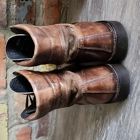 Johnston &amp; Murphy Mens 1850 Brown Leather Boots Made in Italy Mens Sz 10 20-8810
