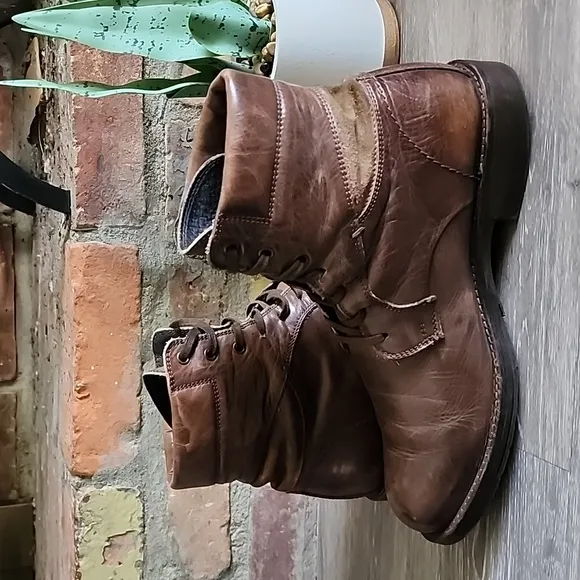 Johnston &amp; Murphy Mens 1850 Brown Leather Boots Made in Italy Mens Sz 10 20-8810