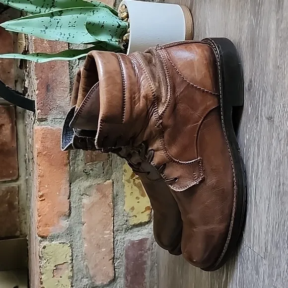 Johnston &amp; Murphy Mens 1850 Brown Leather Boots Made in Italy Mens Sz 10 20-8810